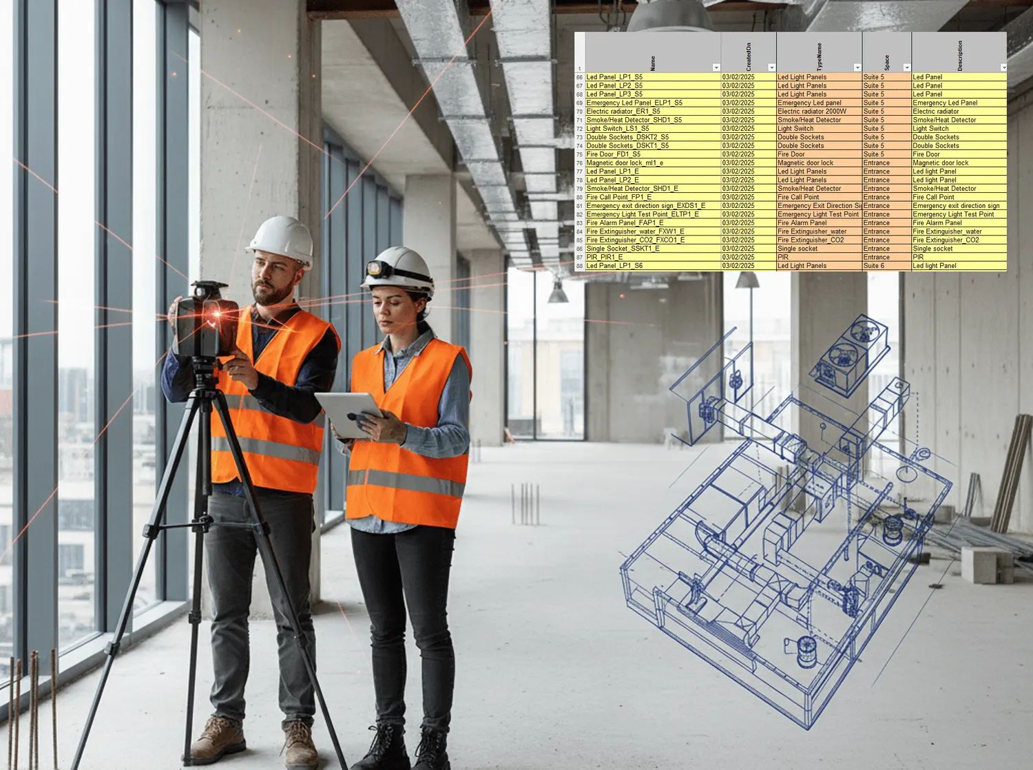 Asset information records and building services drawings